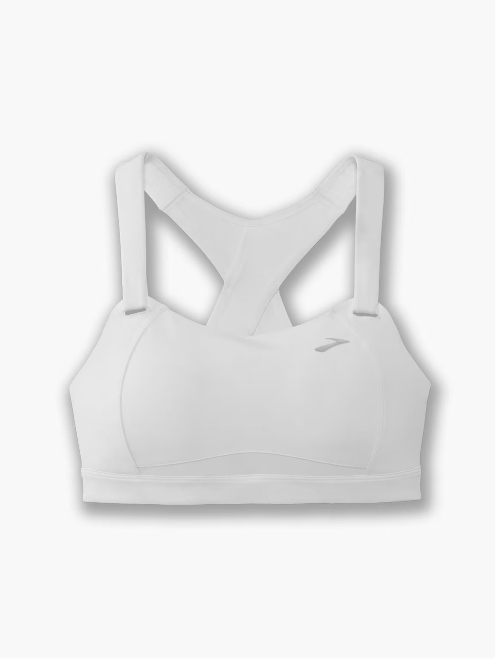 {BROOKS} Juno White High-Impact Racerback Sports Bra